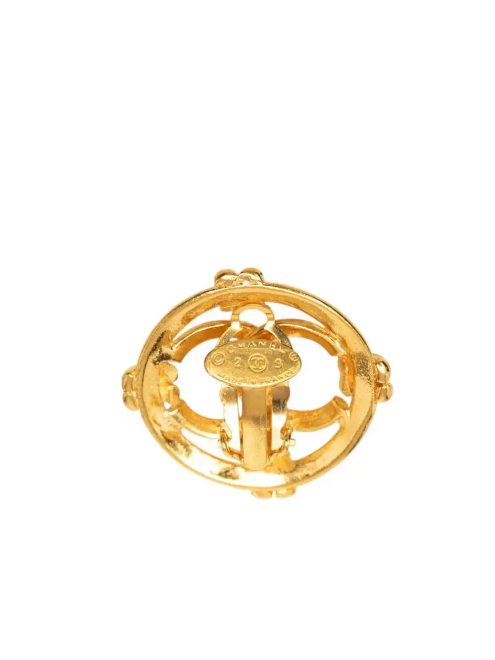 Chanel Cc Logo Clip-On Earrings Metal #299358C73B